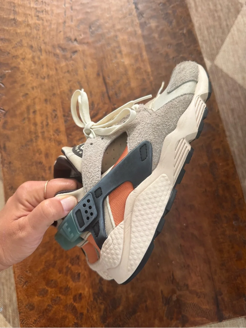 Nike Women's Athletic Sneakers in Beige, Orange & Teal